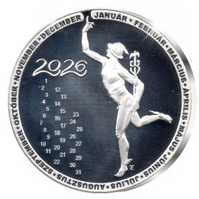 2026 Naptár Emlékérem - ezüstözött bronz