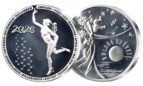 2026 Naptár Emlékérem - ezüstözött bronz
