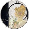 Alfons Mucha emlékérem - ezüst, festett