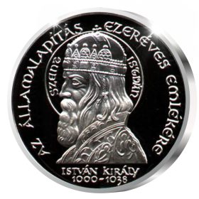 Államalapítás 1000 éves emlékére - ezüstözött bronz
