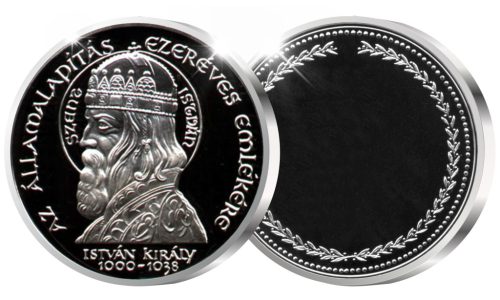 Államalapítás 1000 éves emlékére - ezüstözött bronz