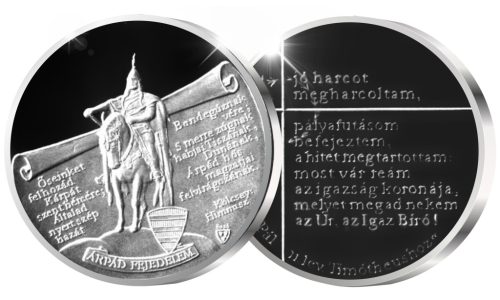 Árpád fejedelem - ezüstözött bronz