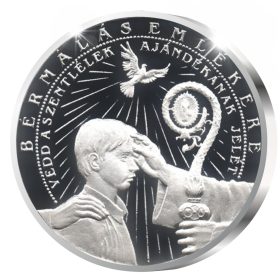Bérmálás emlékérem (fiú) - ezüstözött bronz
