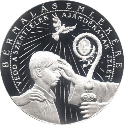 Bérmálás emlékérem - ezüstözött bronz