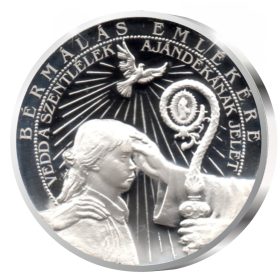 Bérmálás emlékérem (lány) - ezüstözött bronz