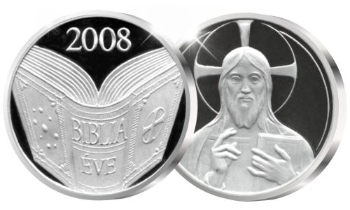 Biblia éve - ezüstözött bronz