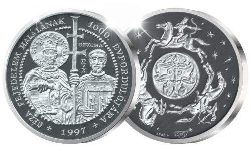 Géza fejedelem halálának 1000. évfordulójára - ezüstözött bronz