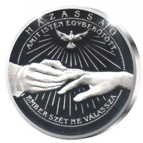 Házassági emlékérem gyűrű - ezüstözött bronz