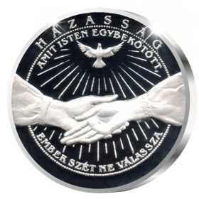 Házassági emlékérem kezek - ezüstözött bronz