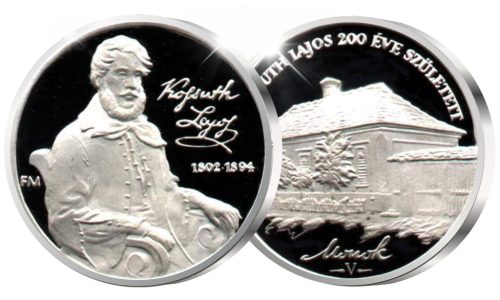 Kossuth Lajos - ezüstözött bronz