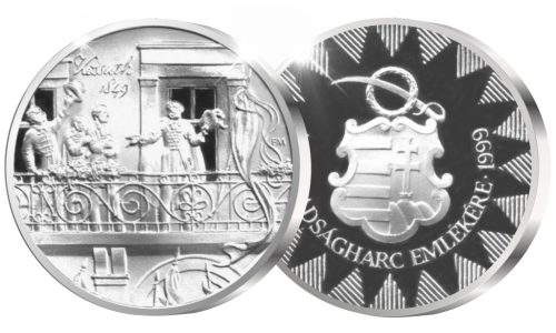 Kossuth 1849 A Szabadságharc emlékére - ezüstözött bronz