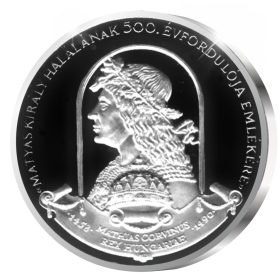   Mátyás király halálának 500. évfordulója - ezüstözött bronz