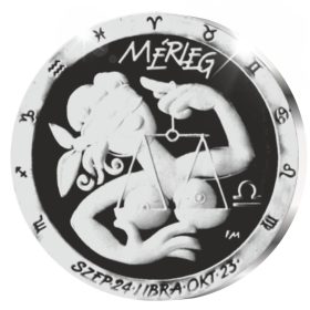 Mérleg - ezüstözött bronz