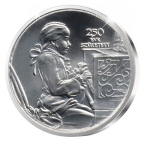 Wolfgang Amadeus Mozart - ezüstözött bronz