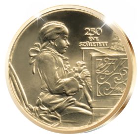 Wolfgang Amadeus Mozart - aranyozott bronz