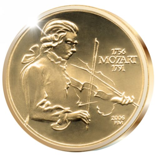 Wolfgang Amadeus Mozart - aranyozott bronz