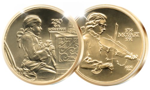 Wolfgang Amadeus Mozart - aranyozott bronz
