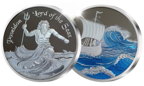 Poseidon - Lord of the Seas - ezüstözött bronz