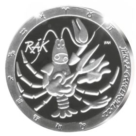 Rák - ezüstözött bronz