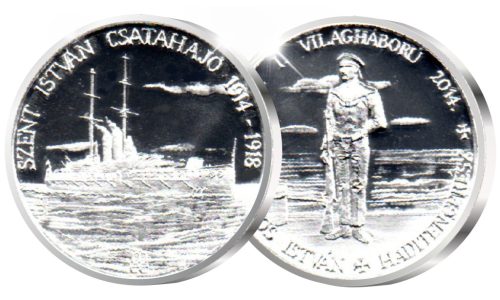 Szent István csatahajó - ezüstözött bronz