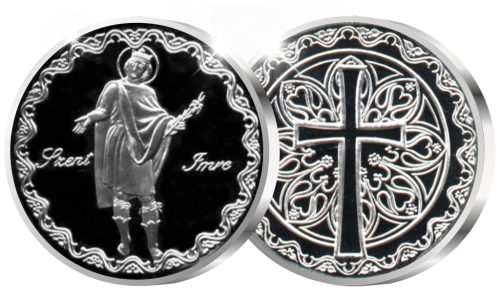 Szent Imre - ezüstözött bronz