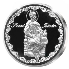 Szent István - ezüstözött bronz