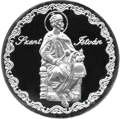 Szent István - ezüstözött bronz