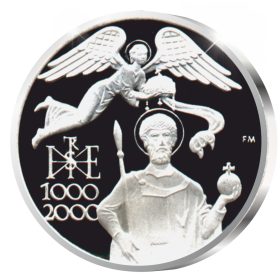 Szent István - ezüstözött bronz
