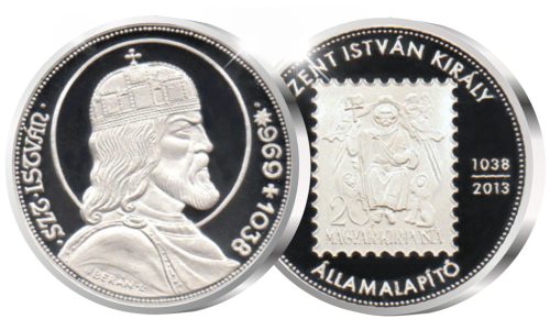 Szent István király - ezüstözött bronz