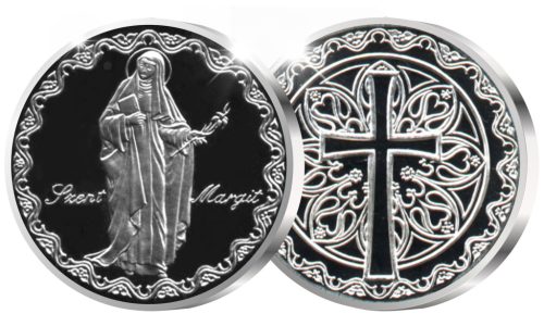Szent Margit - ezüstözött bronz
