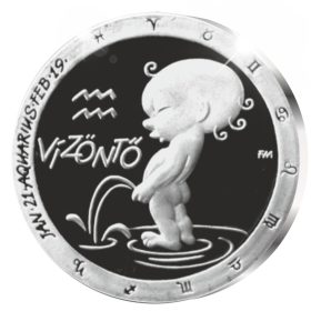 Vízöntő - ezüstözött bronz